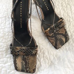 Richard Tyler Snakeskin Slingbacks